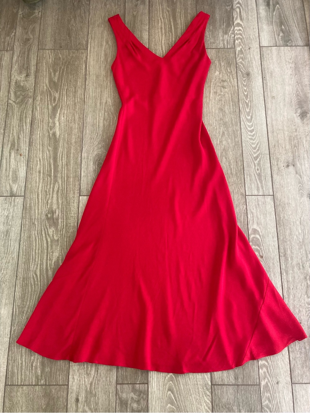 Vintage Kamisato Red V-Neck Maxi Slip Dress